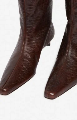 Vanessa Bruno Bottes Hautes Cuir Marron Daily Fabriqué En Italie