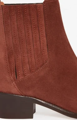Vanessa Bruno Bottines Santiags En Cuir Suéde Fabriqué Au Portugal