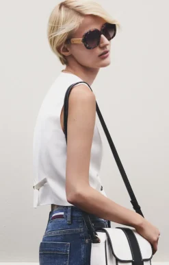 Vanessa Bruno Lunettes de Soleil Raphia Acétate et Raphia