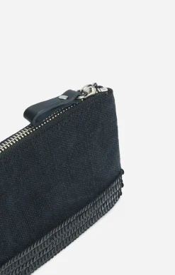 Vanessa Bruno Petite Pochette Zippée En Lin & Sequins