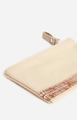 Vanessa Bruno Petite Pochette Zippée En Toile & Sequins