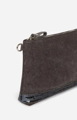 Vanessa Bruno Pochette Zippée En Lin & Sequins