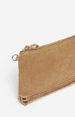 Vanessa Bruno Pochette Zippée En Lin & Sequins