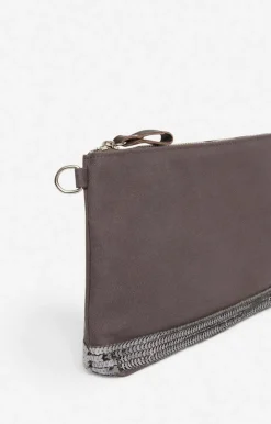 Vanessa Bruno Pochette Zippée En Toile & Sequins