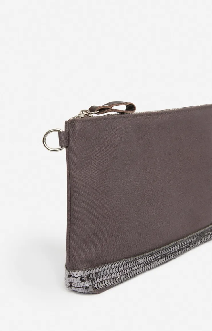 Vanessa Bruno Pochette Zippée En Toile & Sequins
