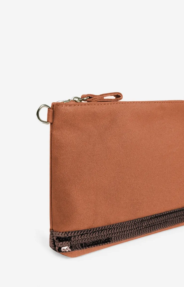 Vanessa Bruno Pochette Zippée En Toile & Sequins